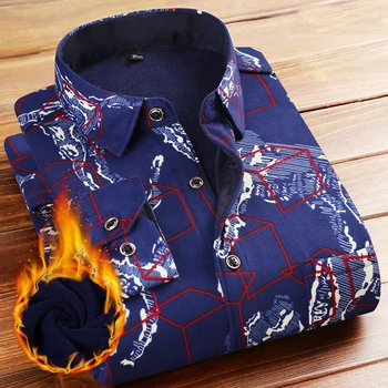 Fashion Print Winter Plus Velvet Shirt Men 2018 Brand New Warm Velvet Shirt Mens Casual Button Down Dress Shirts Chemise Homme
Fashion Print Winter Plus Velvet Shirt Men 2018 Brand New Warm Velvet Shirt Mens Casual Button Down Dress Shirts Chemise Homme