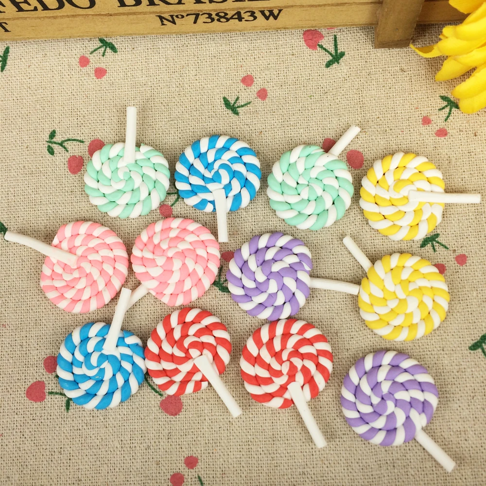 6 Colors Flat Back Clay Lollipop Cabochon Fake Food DIY Flatback Scrapbooking Accessories Embellishment Craft Making:27*36mm
6 Colors Flat Back Clay Lollipop Cabochon Fake Food DIY Flatback Scrapbooking Accessories Embellishment Craft Making:27*36mm