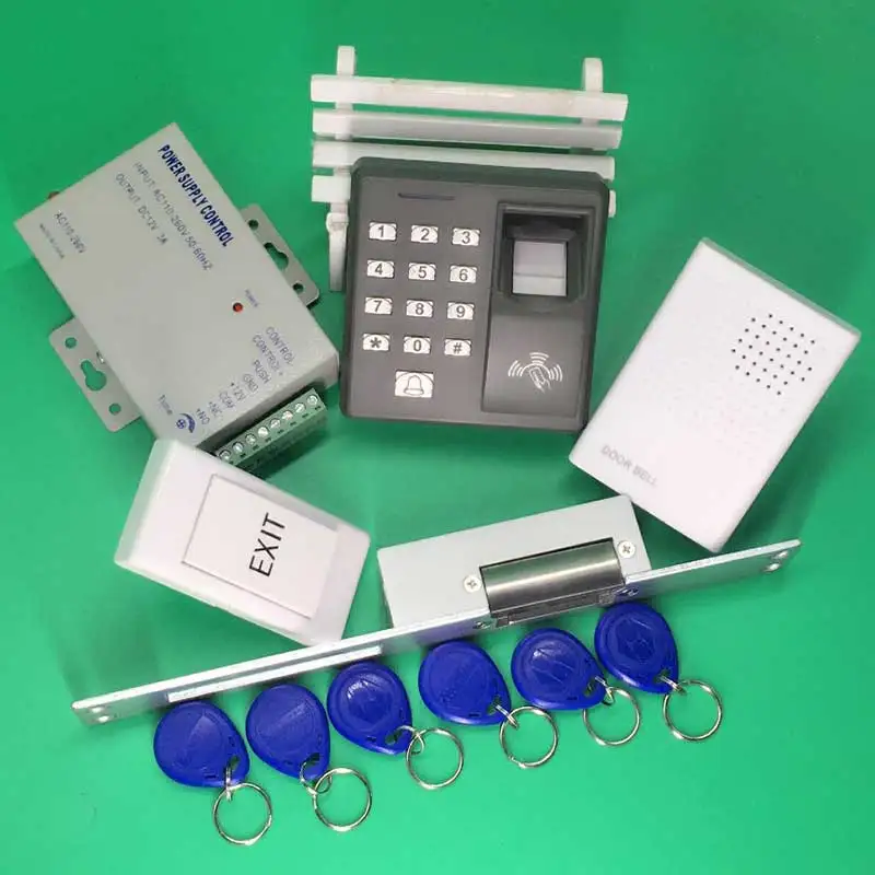 Fingerprint 125KHz RFID Reader Password Keypad + NO Electric Strike Lock Door Access Control System Kit for Office / House
Fingerprint 125KHz RFID Reader Password Keypad + NO Electric Strike Lock Door Access Control System Kit for Office / House