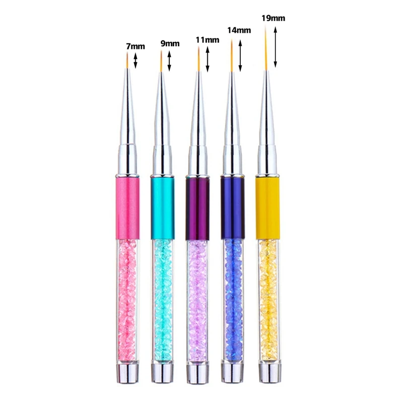 7/9/11/14/19mm Nail Art Acrylic Line Painting Brush Crystal Handle UV Gel Thin Liner Grid Drawing Pen Manicure Tool
7/9/11/14/19mm Nail Art Acrylic Line Painting Brush Crystal Handle UV Gel Thin Liner Grid Drawing Pen Manicure Tool