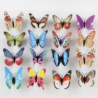 10pc 3D PVC Luminous Butterfly Rainbow Wall Stickers Colorful Decal Creative Home TV Background Kids Bedroom Decorations image