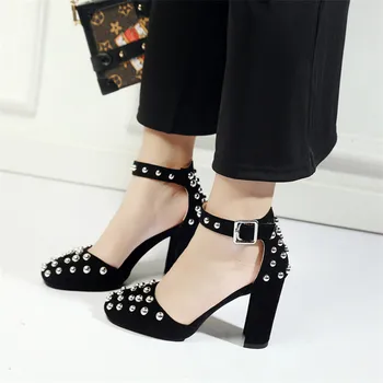 CONASCO 2019 Summer New Kid Suede Rivets Buckle Women Sandals Round Toe High Heels Fashion Punk Elegant Party Office Shoes Woman
CONASCO 2019 Summer New Kid Suede Rivets Buckle Women Sandals Round Toe High Heels Fashion Punk Elegant Party Office Shoes Woman