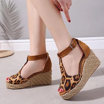 Plus Size 42-43 Wedges Shoes For Women Summer Leopard Shoes Female Buckle Hemp Rope Suede Platform Sandals Zapatos Mujer 2019
Plus Size 42-43 Wedges Shoes For Women Summer Leopard Shoes Female Buckle Hemp Rope Suede Platform Sandals Zapatos Mujer 2019