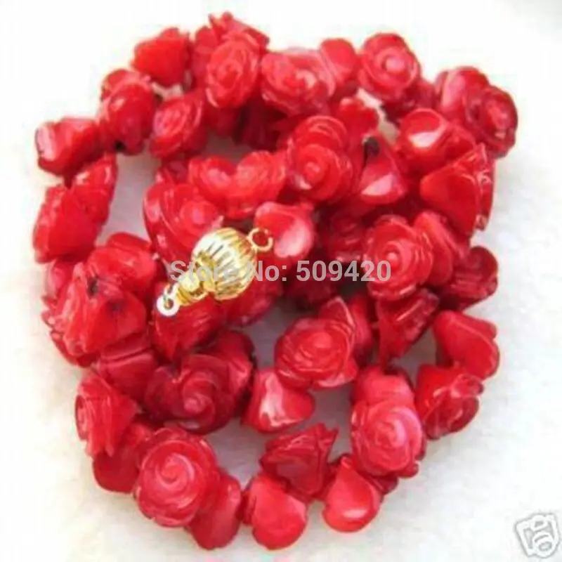 W&O655 Hot sales pretty Red rose flower coral necklace 17" fashion jewelry
W&O655 Hot sales pretty Red rose flower coral necklace 17" fashion jewelry