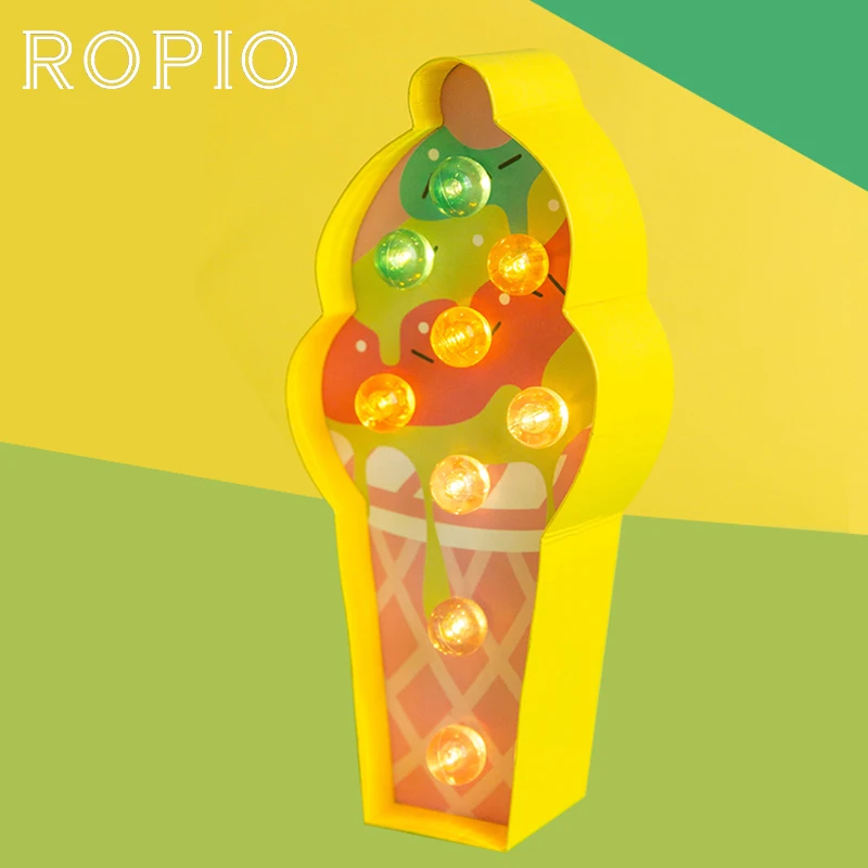ROPIO 3D Ice Cream Paperboard Night Light Indoor Decorative Cartoon Neon Light Home Living Room Decor Holiday Desk Lamp
ROPIO 3D Ice Cream Paperboard Night Light Indoor Decorative Cartoon Neon Light Home Living Room Decor Holiday Desk Lamp