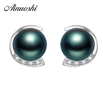AINUOSHI Luxury 9mm Natural South Sea Black Tahiti Pearl Earring Women Round Pearl Earring Engagement Anniversary Silver Jewelry
AINUOSHI Luxury 9mm Natural South Sea Black Tahiti Pearl Earring Women Round Pearl Earring Engagement Anniversary Silver Jewelry