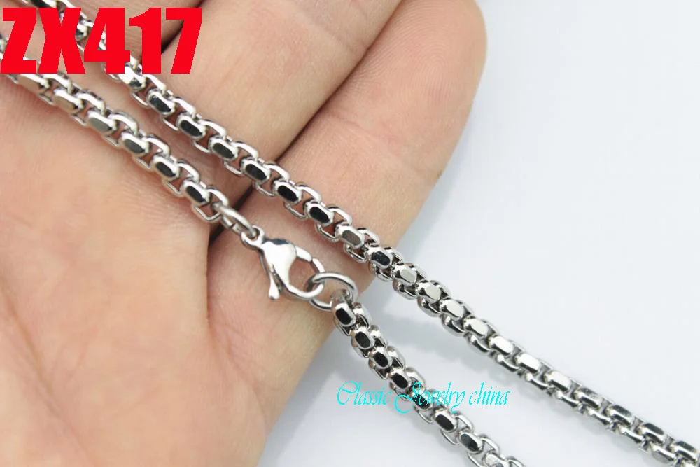 four surface polishing stainless steel necklace 3.5mm round box chain man male women fashion jewelry 20pcs ZX417
four surface polishing stainless steel necklace 3.5mm round box chain man male women fashion jewelry 20pcs ZX417