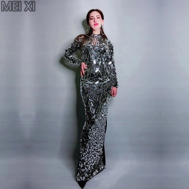 Black dress mirror face dress birthday celebration party dinner party evening dress concert dance singer costume
Black dress mirror face dress birthday celebration party dinner party evening dress concert dance singer costume