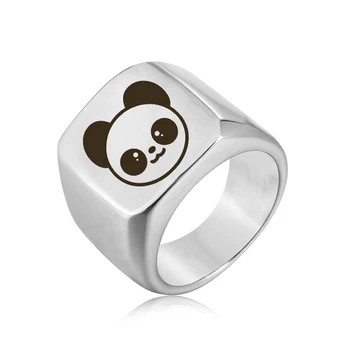 Ufine Fashion Square Ring lovely panda head Titanium Steel Men's Ring Cast stainless steel symbol Rings jewelry R112 
Ufine Fashion Square Ring lovely panda head Titanium Steel Men's Ring Cast stainless steel symbol Rings jewelry R112