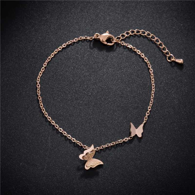 New Style Stainless Steel Fashion Frosted Butterfly Bracelet Rose Gold Wedding Bracelets Jewelry For Women Pulsera B18143
New Style Stainless Steel Fashion Frosted Butterfly Bracelet Rose Gold Wedding Bracelets Jewelry For Women Pulsera B18143
