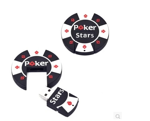 Image Poker Stars Game fans 4GB 8GB 16GB 32GB rubber USB flash memory drive Pen U disk  Box packed gift S9