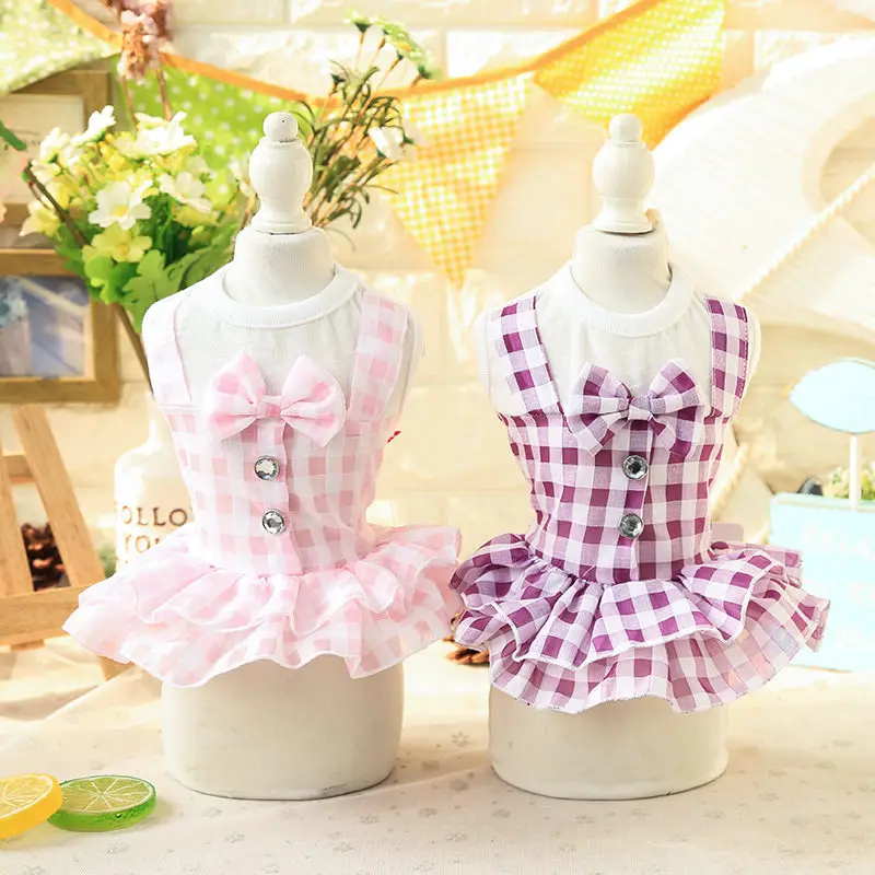 Grid Plaid Bow Dog Dress Pet Products Summer 100% Cotton Clothing For Dogs Chihuahua Teddy Pet Puppy Dog Clothes
Grid Plaid Bow Dog Dress Pet Products Summer 100% Cotton Clothing For Dogs Chihuahua Teddy Pet Puppy Dog Clothes