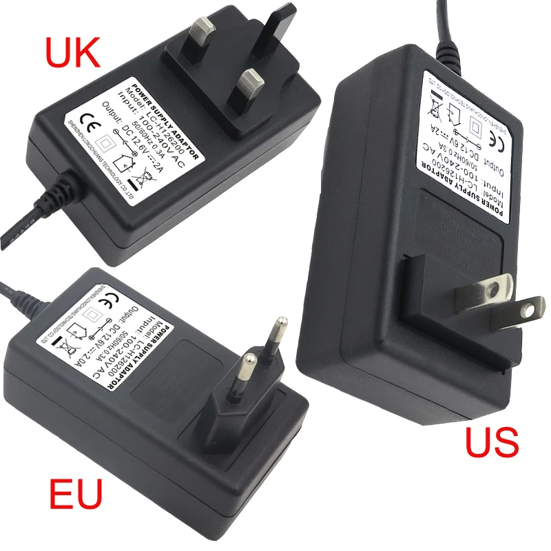 2017 VORED Adapter AC 100-240V to DC 12.6V 2A AC 100-240V Converter Charger Power Supply US/EU/UK Plug for Mobile power charger
2017 VORED Adapter AC 100-240V to DC 12.6V 2A AC 100-240V Converter Charger Power Supply US/EU/UK Plug for Mobile power charger
