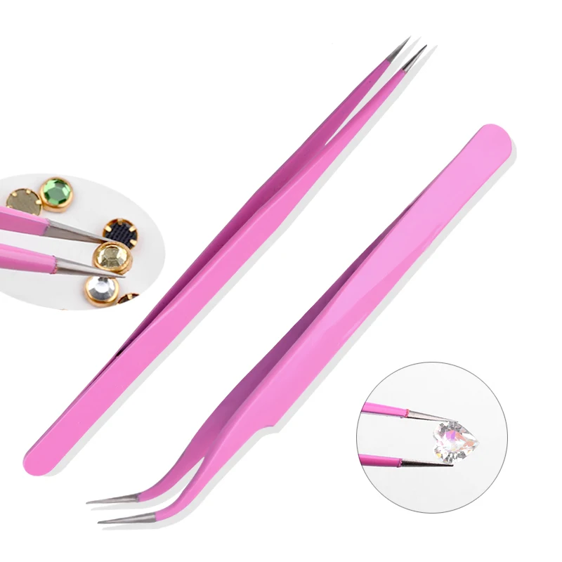 Curved Straight Stainless Steel Tweezer Pink Nail Sticker False Eyelash Rhinestone Nipper Picker Makeup Nail Tool Set
Curved Straight Stainless Steel Tweezer Pink Nail Sticker False Eyelash Rhinestone Nipper Picker Makeup Nail Tool Set