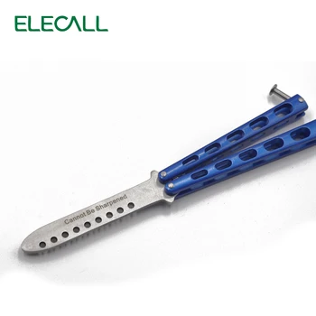 ELECALL butterfly Knife butterfly trainer balisong butterfly knife training tool folding knife not sharp fade blue color
ELECALL butterfly Knife butterfly trainer balisong butterfly knife training tool folding knife not sharp fade blue color