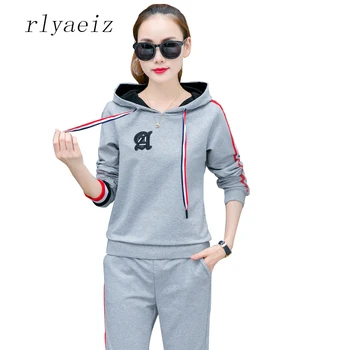 RLYAEIZ 2017 Spring Autumn 2 Piece Set Women Sporting Wear Casual Striped Hooded Hoodies + Pants Sporting Suits Female Tracksuit
RLYAEIZ 2017 Spring Autumn 2 Piece Set Women Sporting Wear Casual Striped Hooded Hoodies + Pants Sporting Suits Female Tracksuit