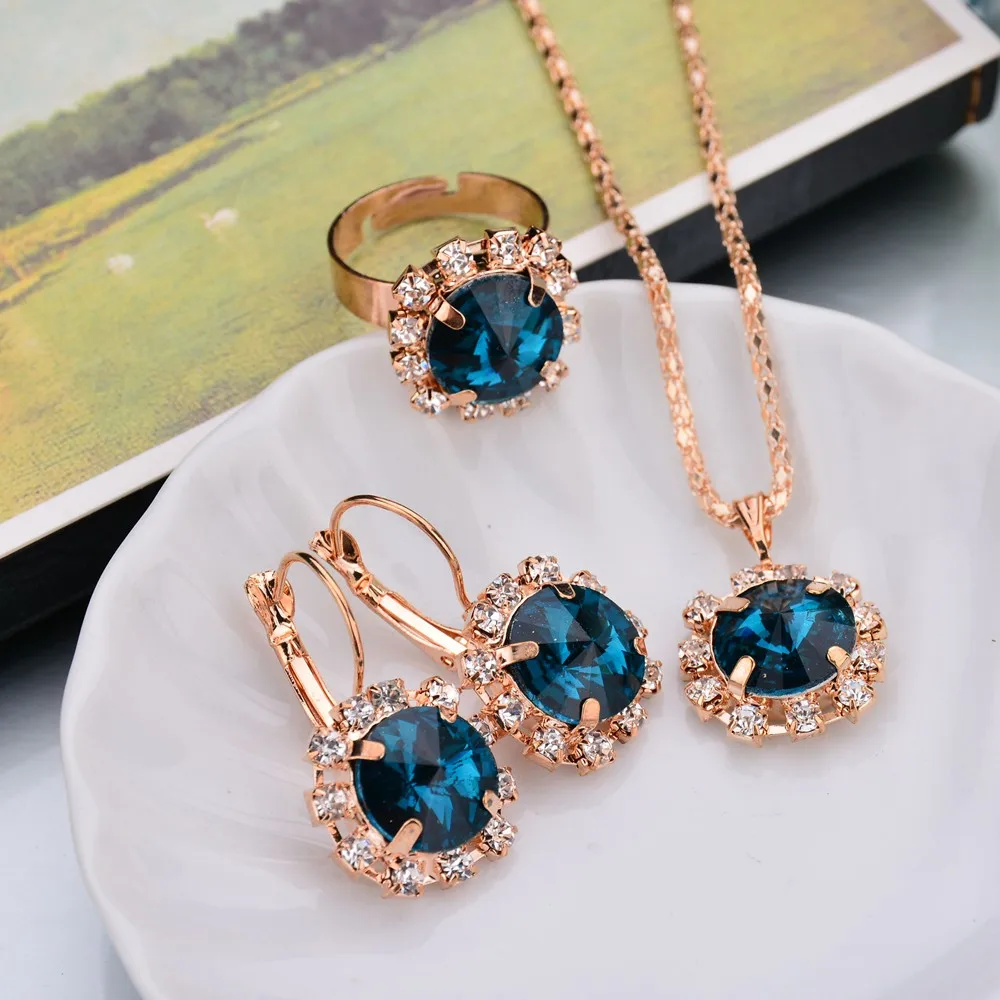 2019 Luxuories Jewelry Sets Crystal Earrings Crystal Party Ring Earrings Necklace Rhinestone Collares Romantic Jewelry
2019 Luxuories Jewelry Sets Crystal Earrings Crystal Party Ring Earrings Necklace Rhinestone Collares Romantic Jewelry