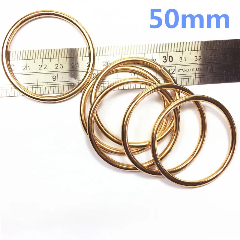 15- 50mm rose gold Metal O Ring Backpack connector Harness Rings Bag Parts Accessories