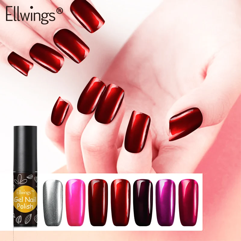 Ellwings Титан красный серии гель Led uv акрил Клей для ногтей Soak Off Gel Лаки гибридные
