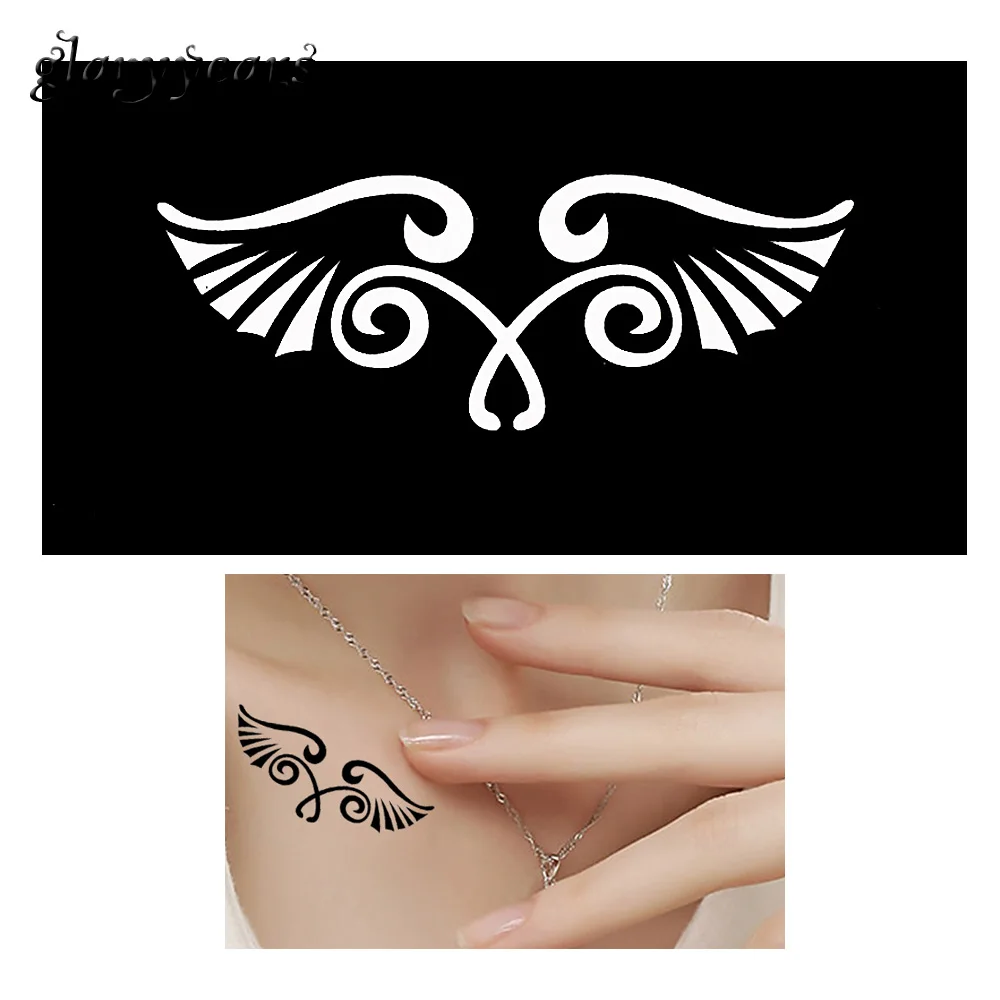 2019 1 Sheet Hollow Henna Mehndi Tattoo Stencil Creative Wing Design Indian DIY Leg Body Art Paint Tattoo Stencil for Women G151 
2019 1 Sheet Hollow Henna Mehndi Tattoo Stencil Creative Wing Design Indian DIY Leg Body Art Paint Tattoo Stencil for Women G151