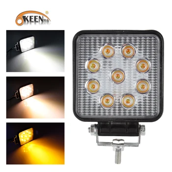 OKEEN 27W Spot LED Work Light 12V 24V Light bar for Off road tractor truck 4x4 Car 4WD headlight with two color white yellow
OKEEN 27W Spot LED Work Light 12V 24V Light bar for Off road tractor truck 4x4 Car 4WD headlight with two color white yellow