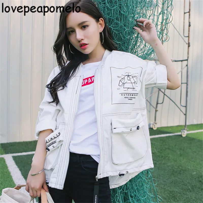 2018 Spring And Autumn Coats Large Size Women's Costume Sreetwear Jeans Jacket Korean Loose Female Letter Outwear J264
2018 Spring And Autumn Coats Large Size Women's Costume Sreetwear Jeans Jacket Korean Loose Female Letter Outwear J264