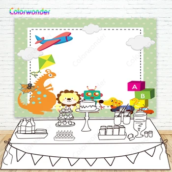 Toy World Photography Background Orange Dargon Lion Dog and Robot 7x5ft White Backdrops with Green Side Backdrop for Baby Shower
Toy World Photography Background Orange Dargon Lion Dog and Robot 7x5ft White Backdrops with Green Side Backdrop for Baby Shower
