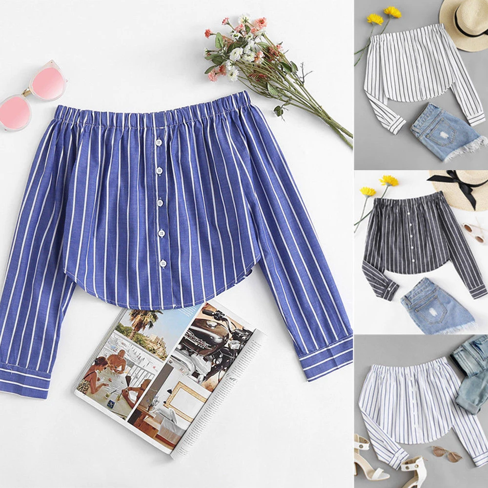 Sexy Women Shirt Long Sleeves For Office Work Tops and Blouses 2019 Female Autumn Shirts Women Blusa Feminina Slash Neck Striped
Sexy Women Shirt Long Sleeves For Office Work Tops and Blouses 2019 Female Autumn Shirts Women Blusa Feminina Slash Neck Striped