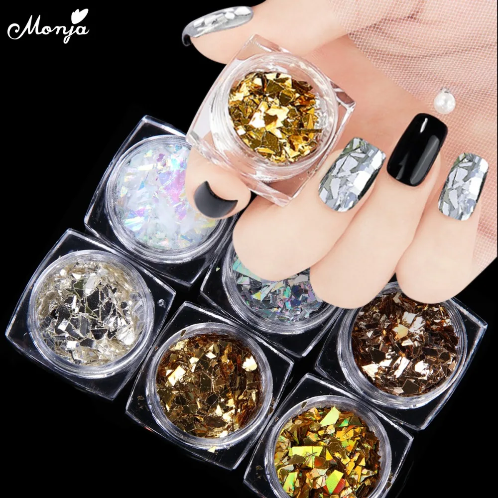 Monja 6 Boxes Nail Art Ultrathin Laser AB Glitter Flakes Glass Paper Irregular Foil Sequins Paillette Decorations Accessories
Monja 6 Boxes Nail Art Ultrathin Laser AB Glitter Flakes Glass Paper Irregular Foil Sequins Paillette Decorations Accessories