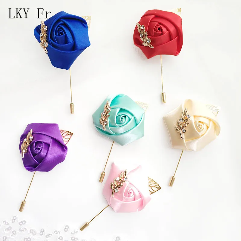 LKY Fr Boutonniere Wedding Corsage Pin Flowers Ribbon Roses Rhinestone Boutonniere Men Mariage Wedding Corsages and Boutonnieres
LKY Fr Boutonniere Wedding Corsage Pin Flowers Ribbon Roses Rhinestone Boutonniere Men Mariage Wedding Corsages and Boutonnieres