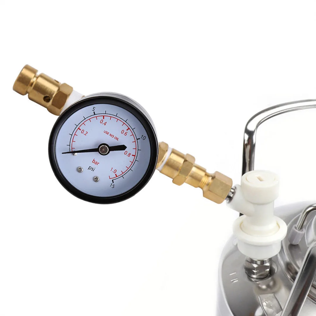 1 x 0~15psi Ball Lock Adjustable Pressure Relief Valve Gauge For Beer Keg Home Brew
1 x 0~15psi Ball Lock Adjustable Pressure Relief Valve Gauge For Beer Keg Home Brew
