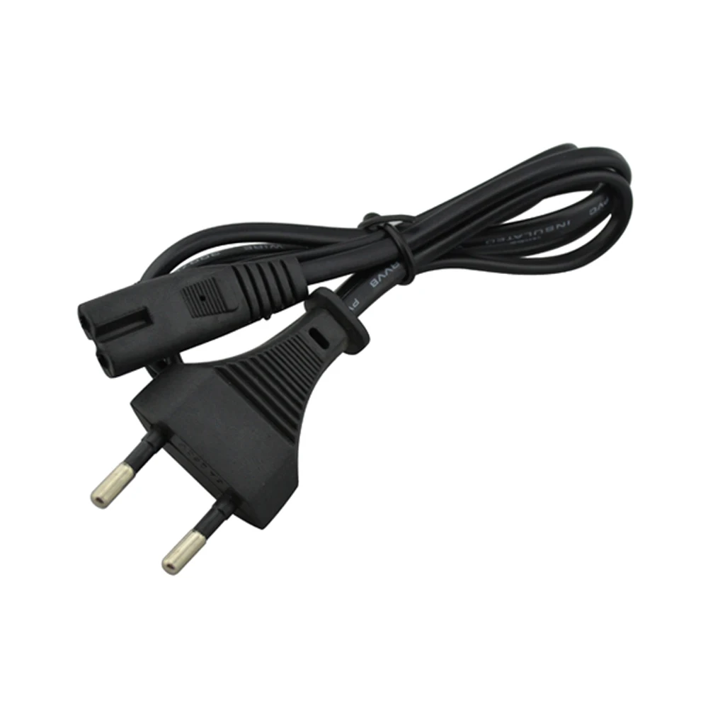 

100pcs wholesale For PS2 For PS3 slim EU plug 2-Prong Port AC power cable cord Console Power Supply for Playstaion 4 for xbox