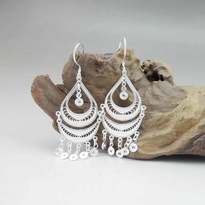 Bohemian Ethnic Water Drop Earrings Women Handmade Earing Miao Jewelry 999 Sterling Silver Earings Big Vintage Tassel Earrings
Bohemian Ethnic Water Drop Earrings Women Handmade Earing Miao Jewelry 999 Sterling Silver Earings Big Vintage Tassel Earrings