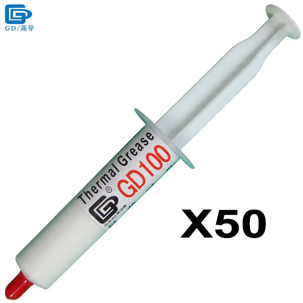 GD Brand Thermal Conductive Paste Grease Silicone Plaster GD100 Heat Sink Compound Cold 50 Pieces Net Weight 15 Grams White SY15
GD Brand Thermal Conductive Paste Grease Silicone Plaster GD100 Heat Sink Compound Cold 50 Pieces Net Weight 15 Grams White SY15