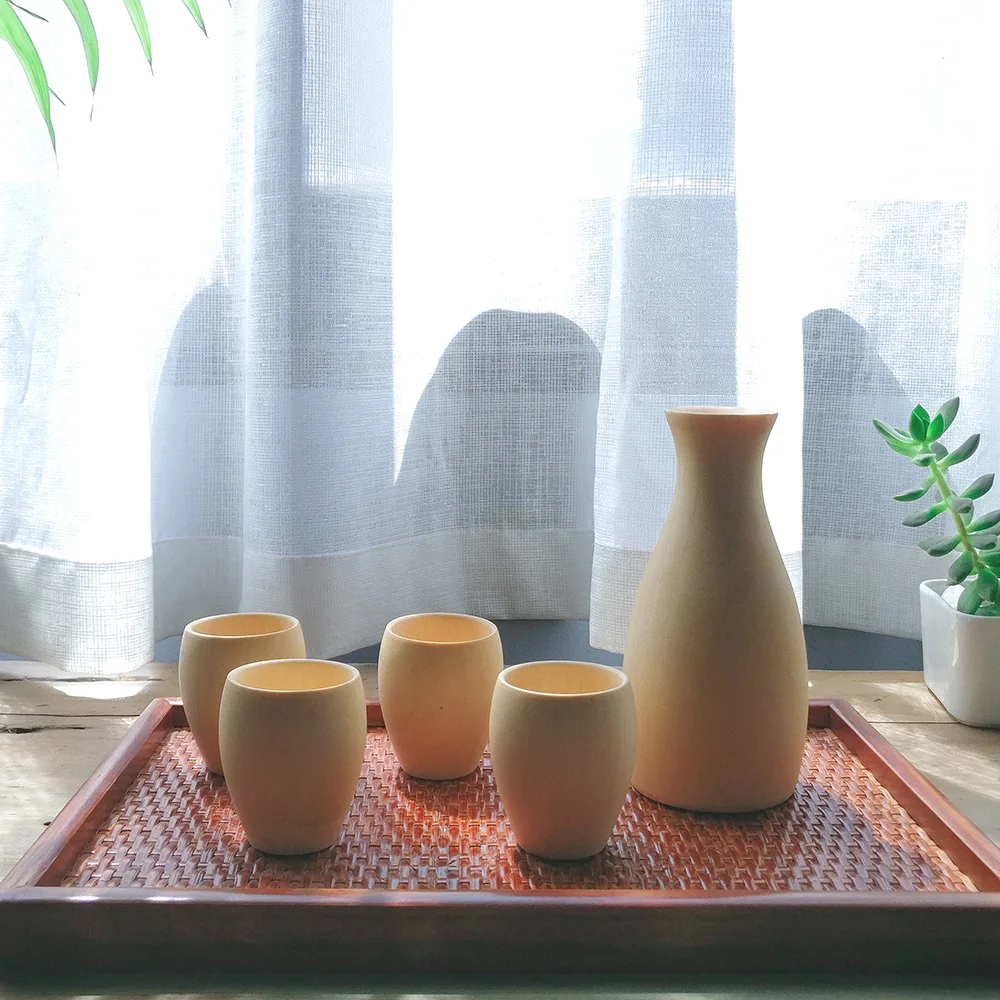 5 шт./компл. деревянные винные наборы в японском стиле четыре чашки + 1 Флагон