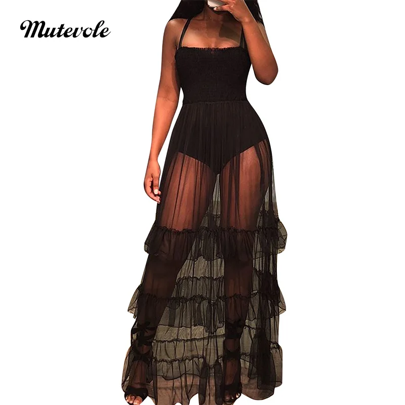 Mutevole Summer Spaghetti Strap Maxi Dress Women Fashion Boho Sleeveless Long Dress Sexy Party See Through Mesh Ladies Dresses
Mutevole Summer Spaghetti Strap Maxi Dress Women Fashion Boho Sleeveless Long Dress Sexy Party See Through Mesh Ladies Dresses