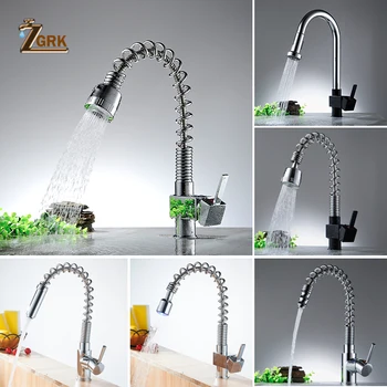 ZGRK Kitchen Faucets Brush Brass Faucets for Kitchen Sink Single Lever Pull Out Spring Spout Mixers Tap Hot Cold Water Crane 
ZGRK Kitchen Faucets Brush Brass Faucets for Kitchen Sink Single Lever Pull Out Spring Spout Mixers Tap Hot Cold Water Crane