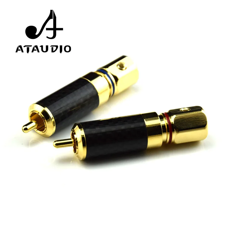 RCA разъем ATAUDIO 4 шт. Hi Fi высококачественные Позолоченные коннекторы из углеродного