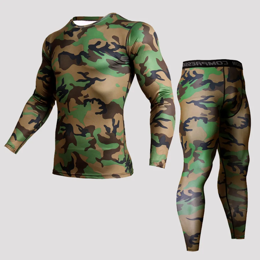 2018 Tracksuit Men Compression MMA Long sleeve t shirt Rash Guard kit Camouflage Sweatshirt leggings Fitness Thermal Running set
2018 Tracksuit Men Compression MMA Long sleeve t shirt Rash Guard kit Camouflage Sweatshirt leggings Fitness Thermal Running set