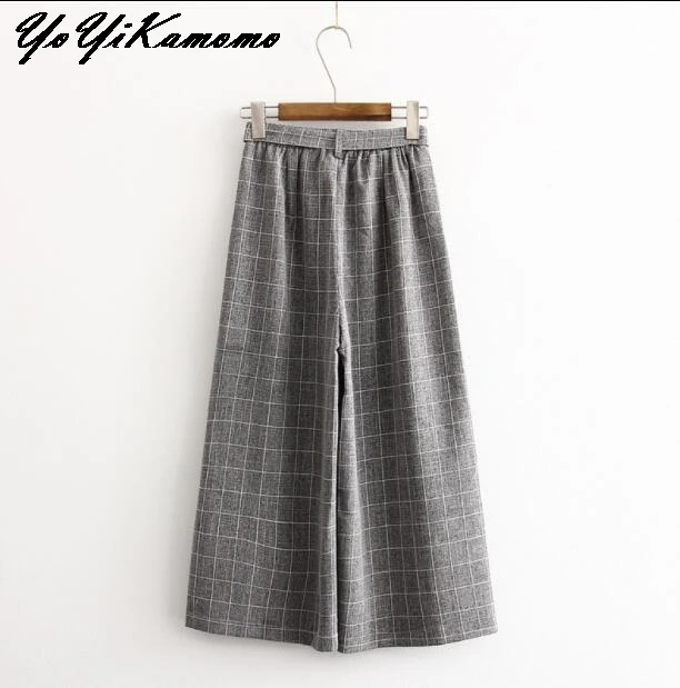 YoYiKamomo 2017 Women Pants Autumn Spring Japanese Mori Girl wide-legged Pants High Waist Plaid Casual Women Trousers
YoYiKamomo 2017 Women Pants Autumn Spring Japanese Mori Girl wide-legged Pants High Waist Plaid Casual Women Trousers