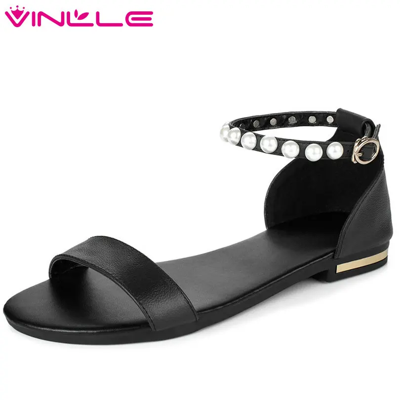 VINLLE 2018 Women Sandals Shoes Woman Genuine Leather Ankle Strap String Bead Square Low Heel Ladies Wedding Shoes Size 34-43
VINLLE 2018 Women Sandals Shoes Woman Genuine Leather Ankle Strap String Bead Square Low Heel Ladies Wedding Shoes Size 34-43