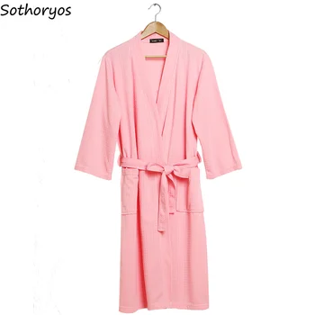 Robes Women Solid Thin Soft Waffle Trendy Simple Sleepwear Long Sleeve Pocket Bath Robe Womens Korean Kawaii Daily Home Clothing
Robes Women Solid Thin Soft Waffle Trendy Simple Sleepwear Long Sleeve Pocket Bath Robe Womens Korean Kawaii Daily Home Clothing
