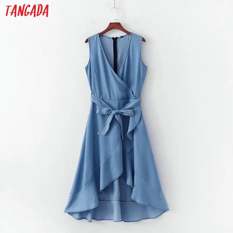 Tangada fashion women blue demin dress sleeveless V-neck slash 2019 vintage style ladies asymmetric dress vestidos 1D423
Tangada fashion women blue demin dress sleeveless V-neck slash 2019 vintage style ladies asymmetric dress vestidos 1D423