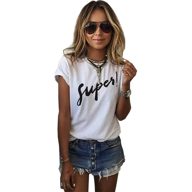 T shirt women 2019 summer style Europe short sleeve cheap cloth fashion supes letter print T-shirt vestidos dropshipping NVTX33
T shirt women 2019 summer style Europe short sleeve cheap cloth fashion supes letter print T-shirt vestidos dropshipping NVTX33