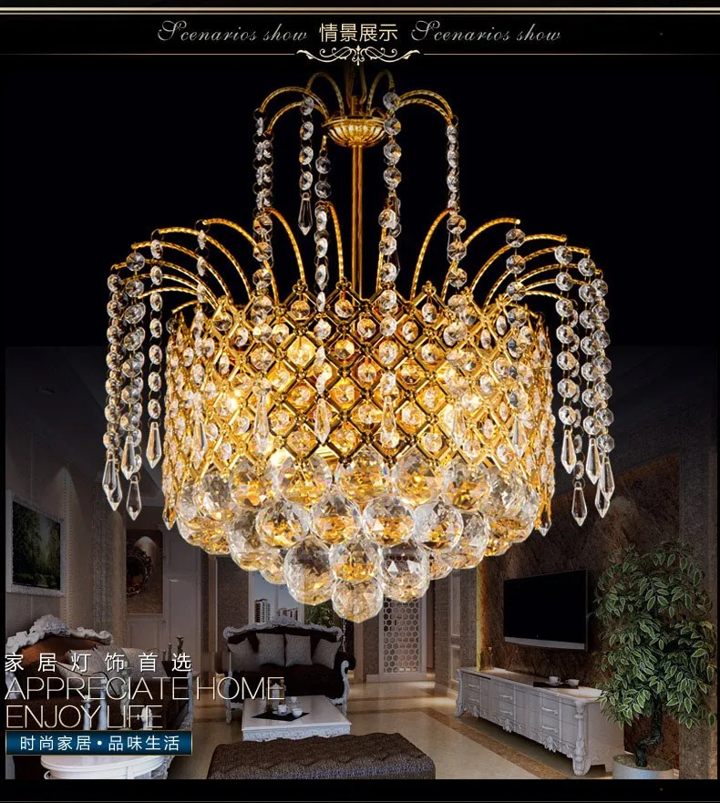 2017 Gold Crystal Chandelier Lamp Luxury Crystal Fixture Lights Lusters de cristal Chandeliers Ceiling For Living Room
2017 Gold Crystal Chandelier Lamp Luxury Crystal Fixture Lights Lusters de cristal Chandeliers Ceiling For Living Room