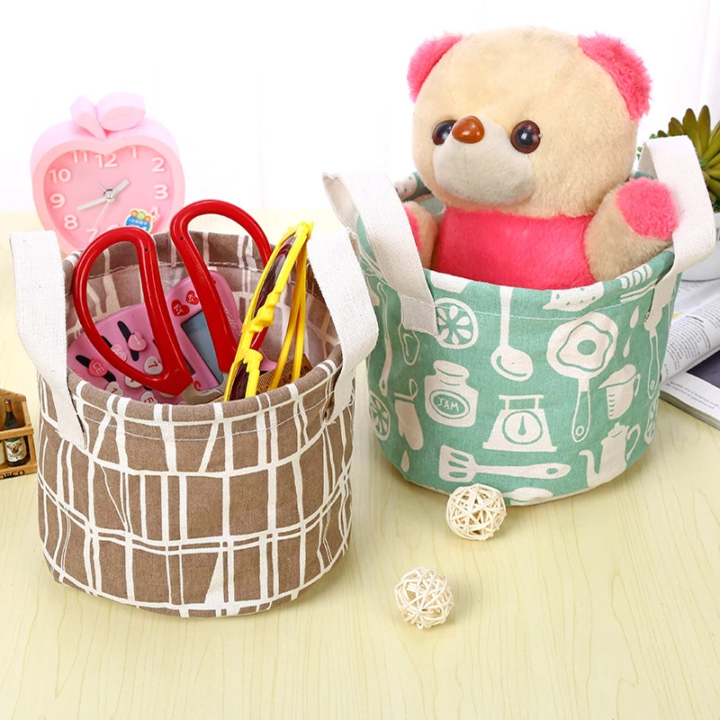 Simple Style Cotton Linen Debris Storage Basket Round Small Desk Cosmetic Storage Buckets Box Baby Laundry Basket
Simple Style Cotton Linen Debris Storage Basket Round Small Desk Cosmetic Storage Buckets Box Baby Laundry Basket