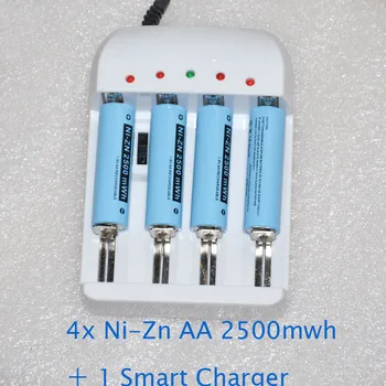 4PCS 1.6V AA Ni-Zn rechargeable battery 2500mwh + 1pcs Charger toys camera NiZn cell replace 1.2V ni-mh 1.5v primary dry battery
4PCS 1.6V AA Ni-Zn rechargeable battery 2500mwh + 1pcs Charger toys camera NiZn cell replace 1.2V ni-mh 1.5v primary dry battery