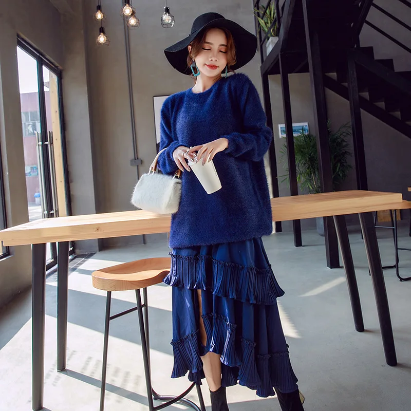 2 piece set women new style spring and autumn fashion pullover suit hippocampus female loose chic sweater + sling long skirt
2 piece set women new style spring and autumn fashion pullover suit hippocampus female loose chic sweater + sling long skirt