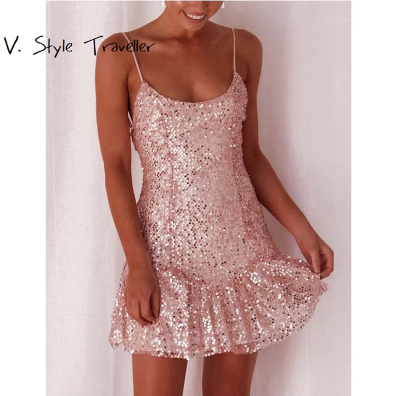 Bling Sequines Pink Camis Dress Women Flounce Sexy Backless Bodycon Casual Boho Resort Wear Club Beach IG Retro Ruffles Dresses
Bling Sequines Pink Camis Dress Women Flounce Sexy Backless Bodycon Casual Boho Resort Wear Club Beach IG Retro Ruffles Dresses