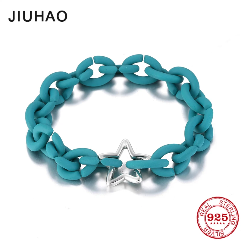 Strand Bracelets Men lake blue Green Hard Rubber 925 Sterling Silver Star Charms for Women accessories European Jewellery gift
Strand Bracelets Men lake blue Green Hard Rubber 925 Sterling Silver Star Charms for Women accessories European Jewellery gift